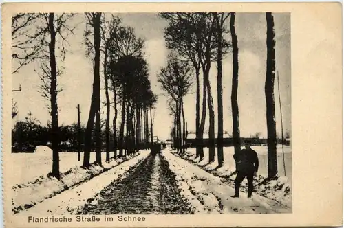 Flandrische Strasse im Schnee -471380