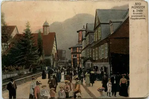 Bad Münster a. Stein, Brunnenpromenade u. Hauptbrunnen -360588