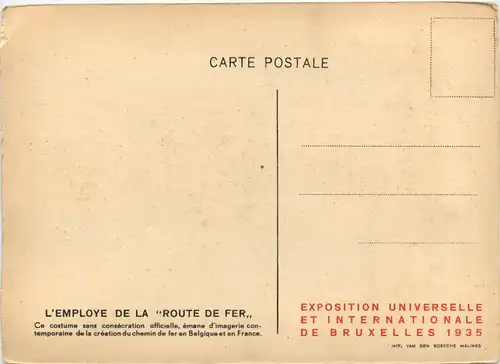 L Employe pour la Route de Fer - Types et costumes brabancons vers 1835 -470170