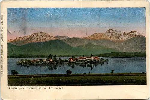 Gruss aus Fraueninsel im Chiemsee - Lunakarte -471954