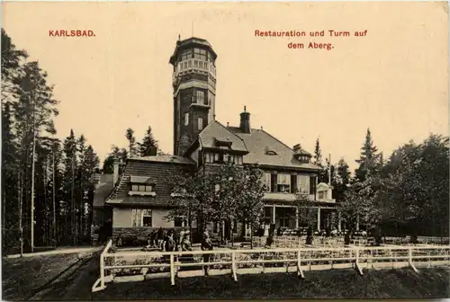 Karlsbad - Restaurantion und Turm auf dem Aberg -473262