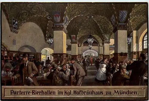 München, Hofbräuhaus, Bierhallen -361124