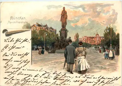 München - Maximilianstrasse - Litho -472254