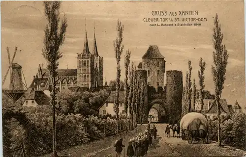 Gruss aus Xanten, Clever Tor u. St.Victor-Dom -361524