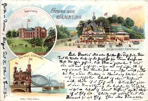 Hamburg - Helgoländer Fährhaus - Litho -472800