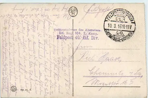 Warneton - La Lys - Feldpost 40. Inf. Division -471296