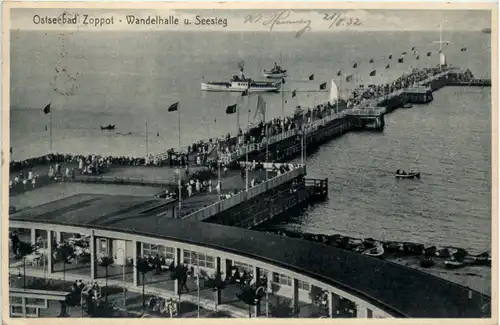 Ostseebad Zoppot - Wandelhalle und Seesteg -473520