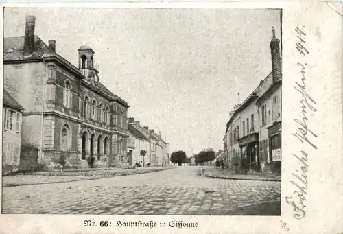 Hauptstrasse in Sissonne - Feldpost Bayr. Res. Inf. Regiment 7 -473514