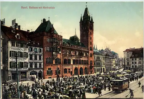 Basel - Marktplatz mit Tram -449678