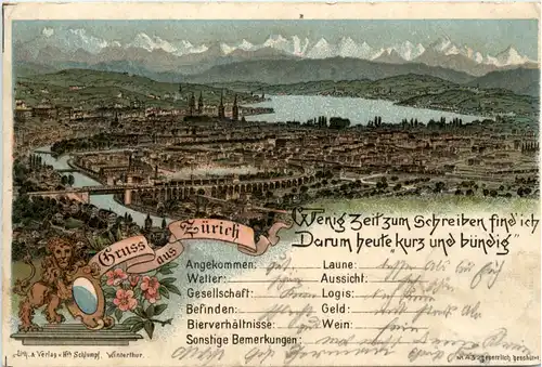 Gruss aus Zürich - Litho -474216