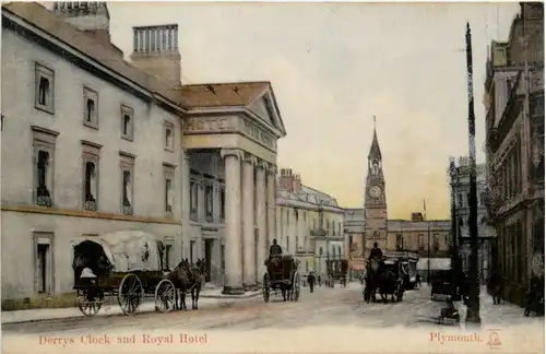 Plymouth - Derrys Clock and Royal Hotel -474416