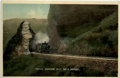 India - Train coming out of a Gorge -474708