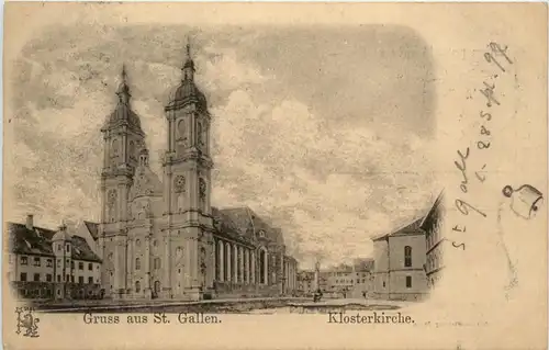 Gruss aus St. Gallen - Klosterkirche -451738