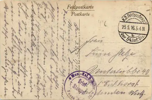 Vilosnes an der Maas - Feldpost 54. Infanterie Division -475612