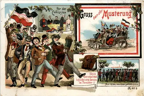 Gruss von der Musterung - Litho -476958