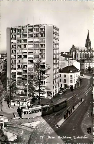 Basel - Hochaus Steinentor mit Tram -452788