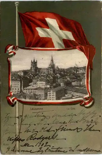 Lausanne - Schweizerfahne -453006
