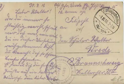 1. Weltkrieg - Feldpost 12. Armee -475246