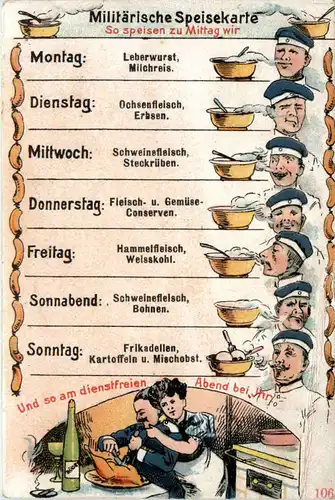 Militärische Speisekarte - Feldpost -476964