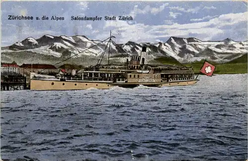 Zürichsee - Salondampfer Stadt Zürich -477096