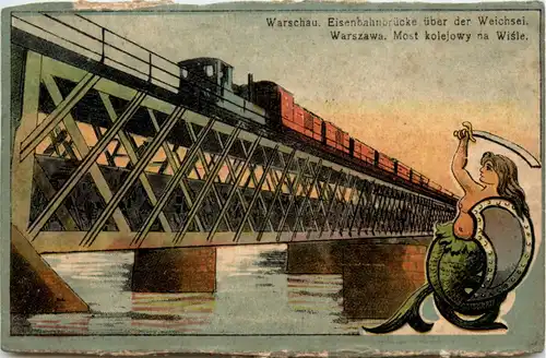 Warschau - Eisenbahnbrücke über der Weichsel -476950