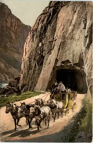 Urnerloch bei Andermatt - Postkutsche -477110