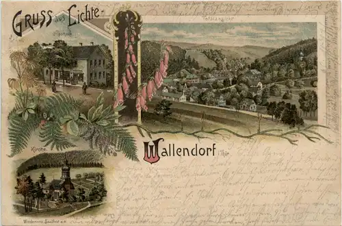 Gruss aus Lichte-Wallendorf - Litho - Neuhaus am Rennweg -90744