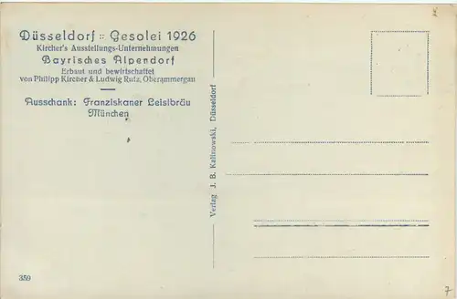 Düsseldorf, Partie aus dem Bayrischen Alpendorf 1926 -376106