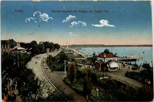 Tegel, Strandpromenade mit Anlagen am Tegeler See -375084