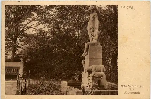 Leipzig, Schäferbrunnen im Albertpark -375058