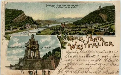 Gruss aus Porta Westfalica - Litho -91544