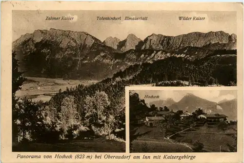Oberaudorf, Panorama von Hocheck mit Kaisergebirge -375500