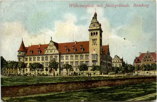 Bamberg, Wilhelmsplatz mit Justizgebäude -375996