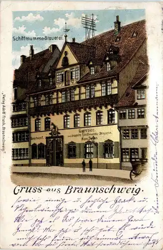 Gruss aus Braunschweig - Schiffmumme Brauerei - Litho -91822