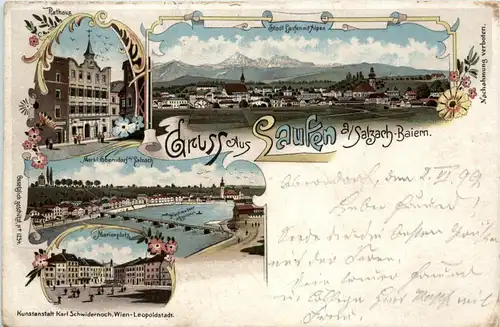 Gruss aus Laufen - Salzach-Baiern - Litho -91940