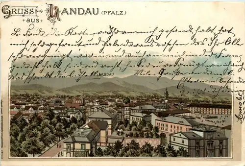 Gruss aus Landau Pfalz- Litho -92060