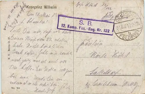Kronprinz Wilhelm - Feldpost -92452