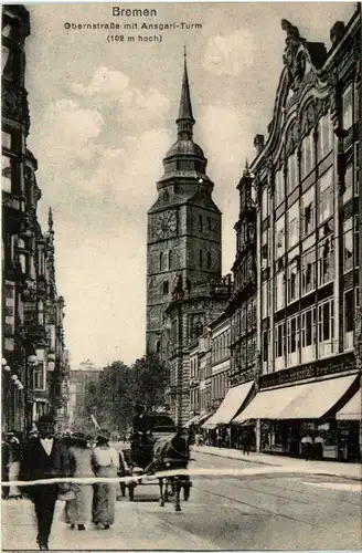 Bremen, Obernstrasse mit Ansgari-Turm -376458