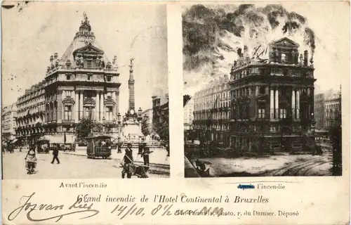 Bruxelles - Grand incendie de Hotel Continental -442722