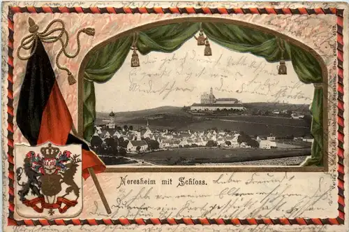 Neresheim mit Schloss - Litho - Prägekarte -93590