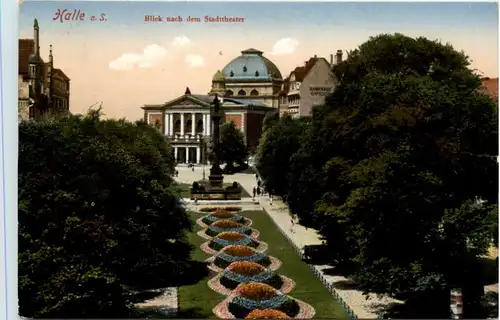 Halle a.d.Saale, Blick nach dem Stadttheater -378004