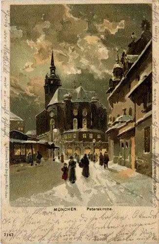 München - Peterskirche - Litho -94214