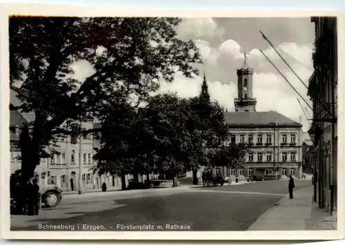 Schneeberg i. Erzgeb., Fürstenplatz m. Rathaus -378526