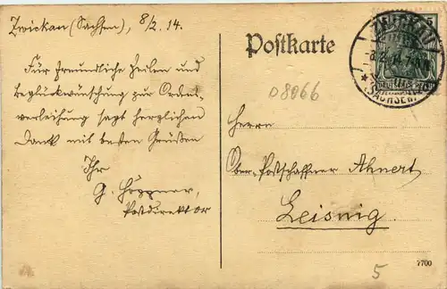 Zwickau, Kaiserl. Postamt mit Albertplatz -379070