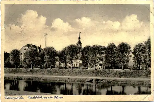 Elsterwerda, Stadtblick von der Elster -378340