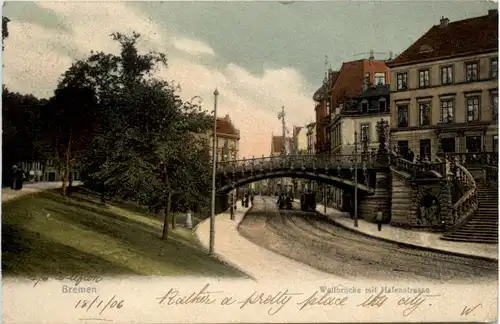 Bremen, Wallbrücke mit Hafenstrasse -376494