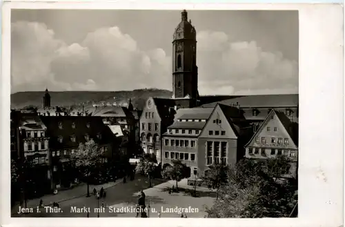 Jena, Markt mit Stadtkirche u. Landgrafen -378608