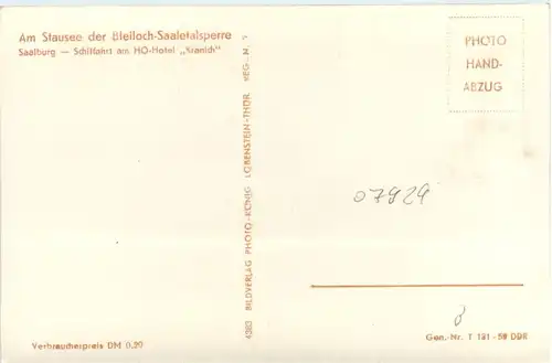 Am Stausee der Bleilochtalsperre Saalburg -378668