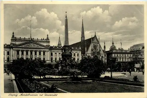 Leipzig. Mendebrunnen mit Universität -380190