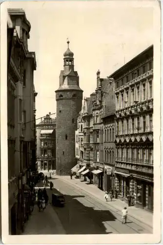 Halle Saale, Klement-Gottwald-Strasse mit Leipziger Turm -378882